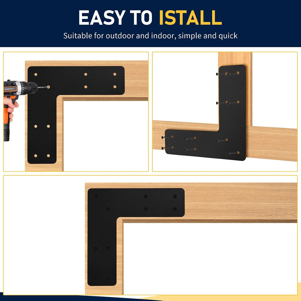 L Post Bracket 4PCS, 10x10'' L Flat Mending Plate for 4x4,6x6 Post