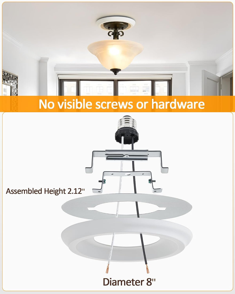 2-Pack Recessed Can Light Conversion Kit for 5" and 6" Ceiling