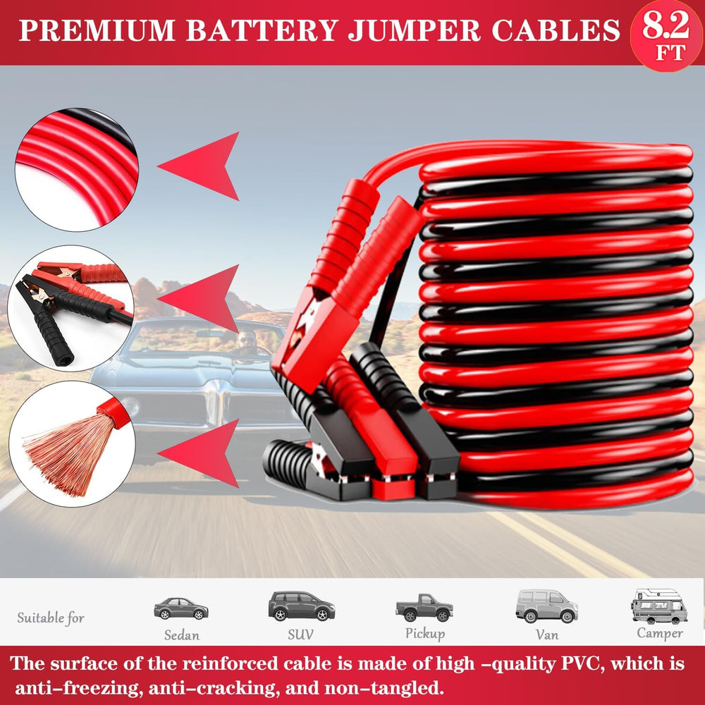 Car Emergency Kit with Battery Jumper Cables Headlamp Car Safety Kits