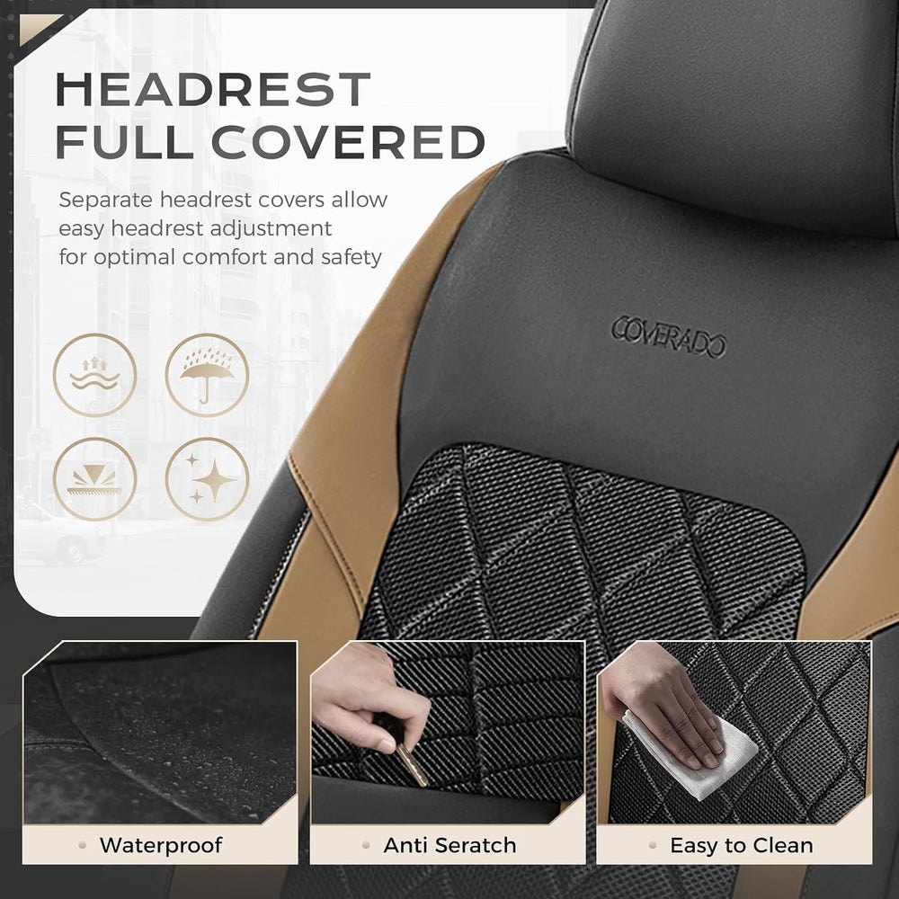 Coverado Car Seat Covers, Seat Covers Full Set, 5 Seats Automotive Seat Cover...