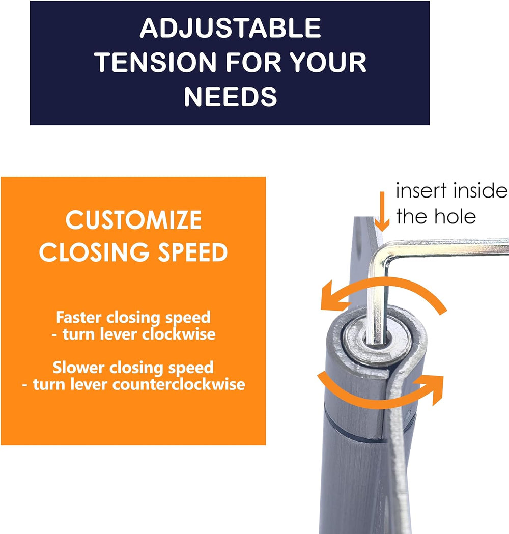 A1 ProGuard - Self Closing Spring Loaded Hinges, 4 Inch, Adjustable Tension f...