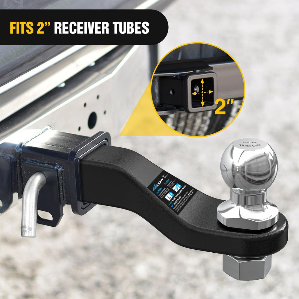 Nilight Forged Trailer Hitch Mount with 2-5/16" Ball | Fits 2 Inch Recei...
