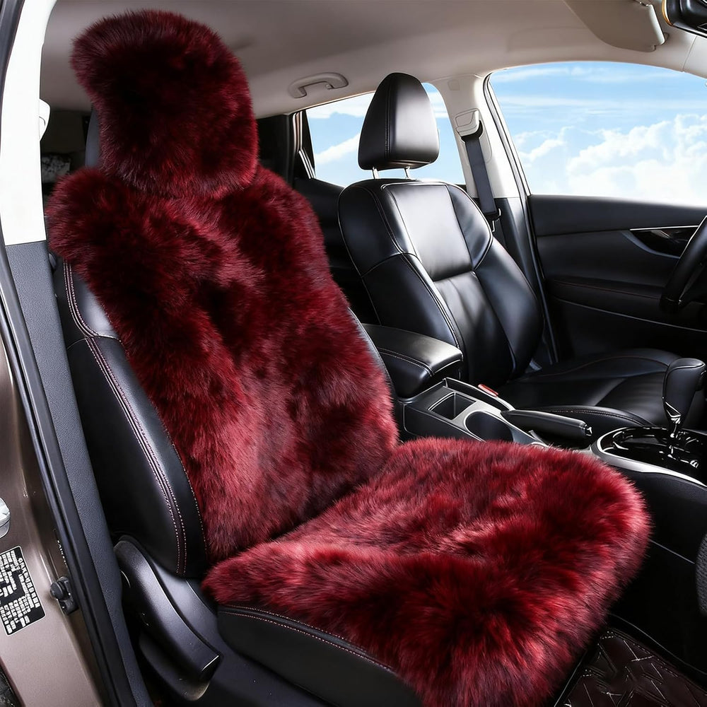 Fluffy Sheepskin Car Seat Cover for Soft Auto Fur Pet Cushion Pad
