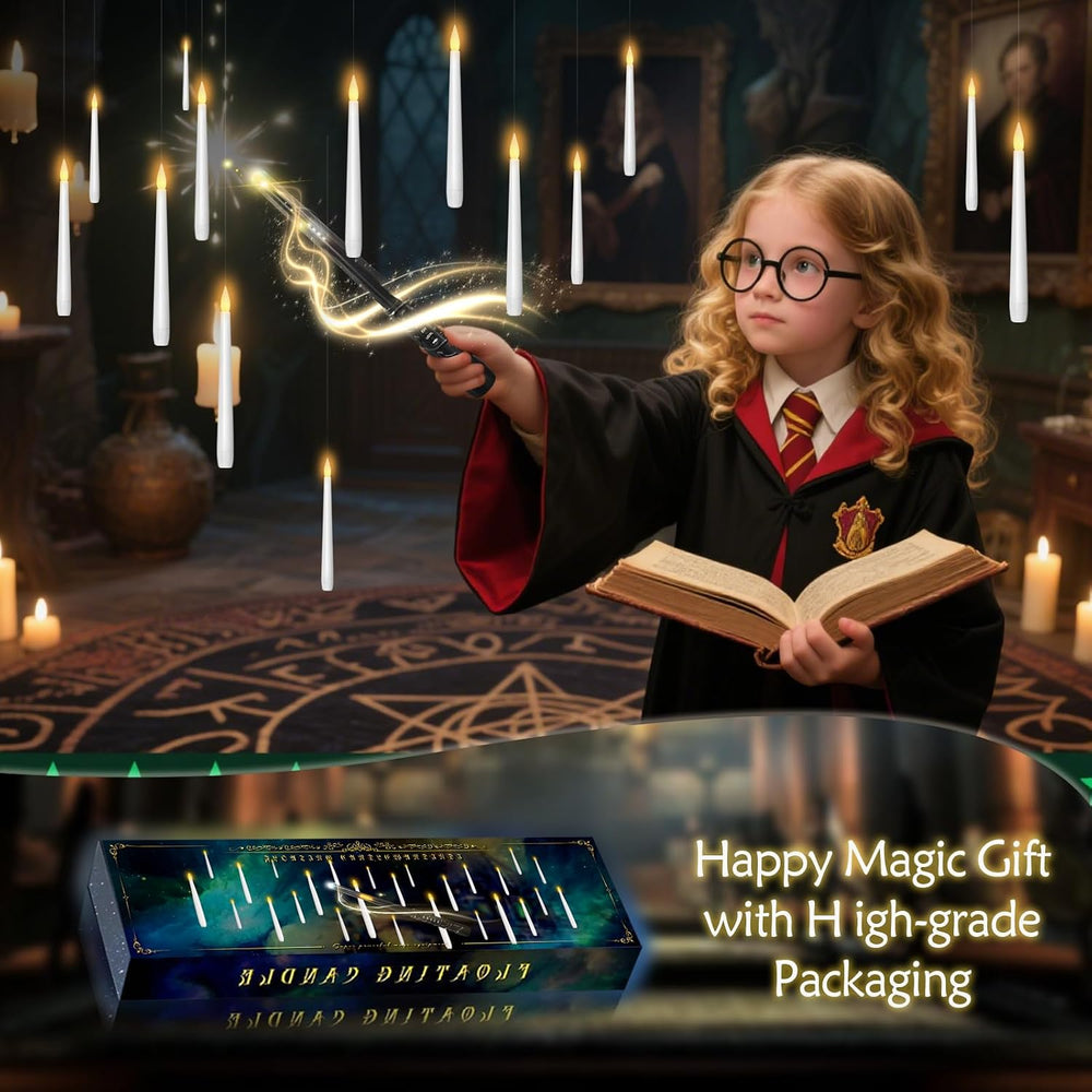 kakoya Flameless Floating Candles with Wand๏ผ30 Pcs Magic LED Hanging Taper Ca...