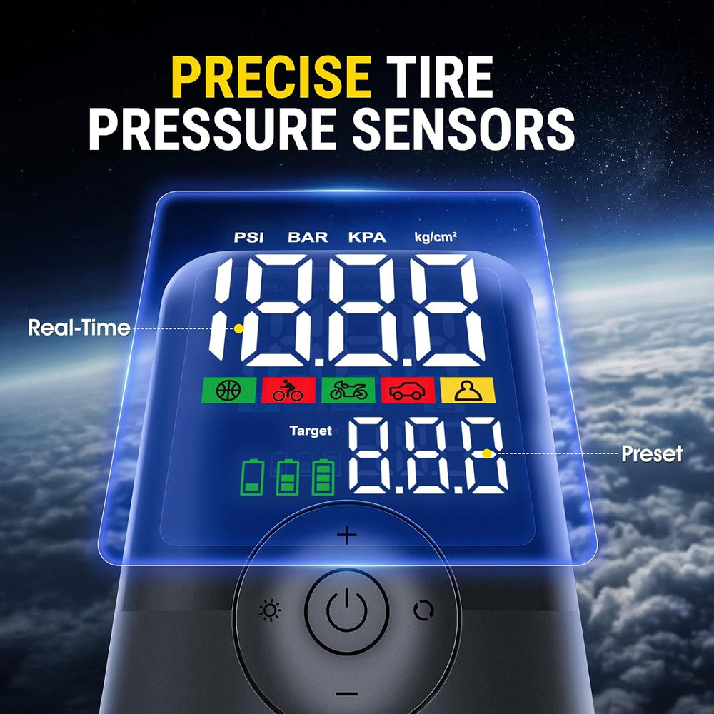 CARSUN Tire Inflator Portable Air Compressor, Cordless Bike Pump with Digital...