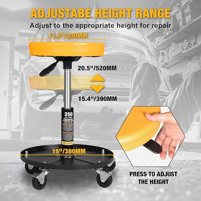 YELLOW JACKET Rolling Mechanic Stool