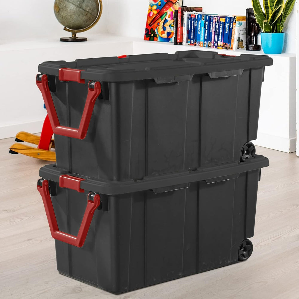 Storage Bins 40 Gallon Heavy-Duty Plastic Storage Bins, 2 Pack Container Tote...