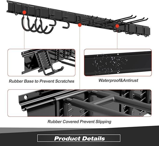 Garage Tool Storage Rack, Heavy Duty Garage Storage Organizer Rack System Wall