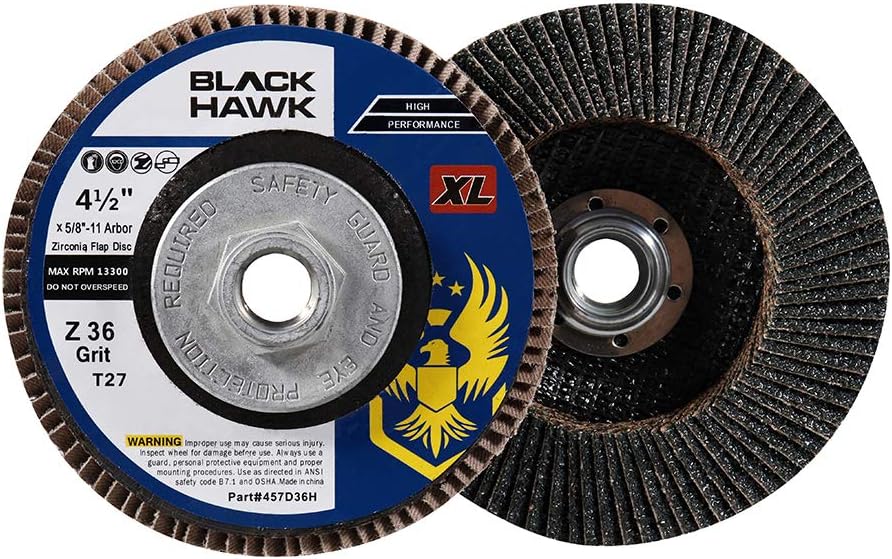 BHA 4-1/2 x 5/8-11 XL Zirconia Flap Disc T27-36 Grit - 5 Pack