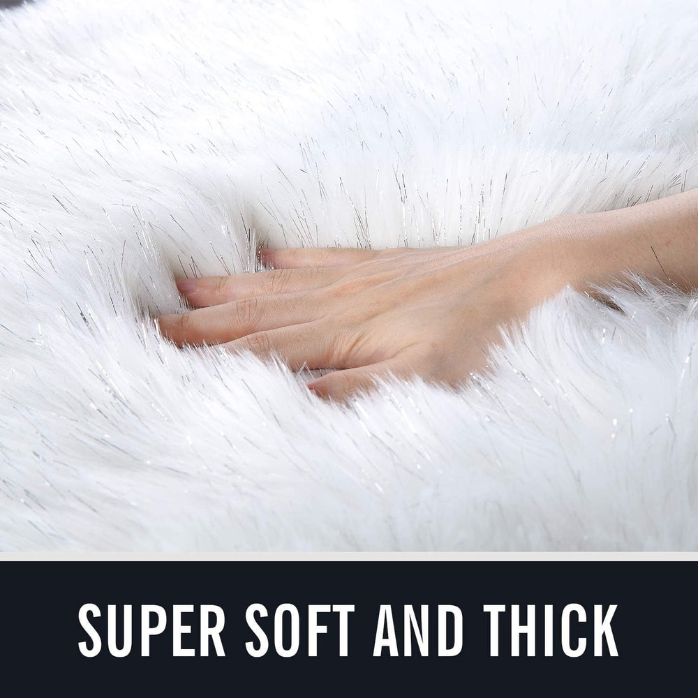 FAUX Sheepskin Car Seat Cover, Fluffy Fuzzy Premium Comfortable Soft Auto Sea...