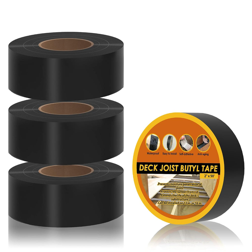 Butyl Joist Tape for Decking 2''ร50', 4 Rolls Waterproof Deck Tape