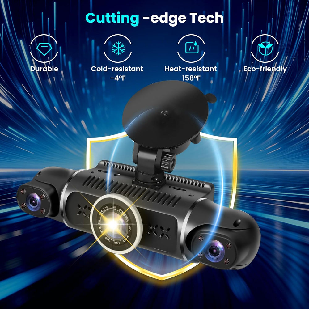 4 Channel Dash Cam 360ยฐ View Front Rear Inside & Left Right,Dash Camera F...