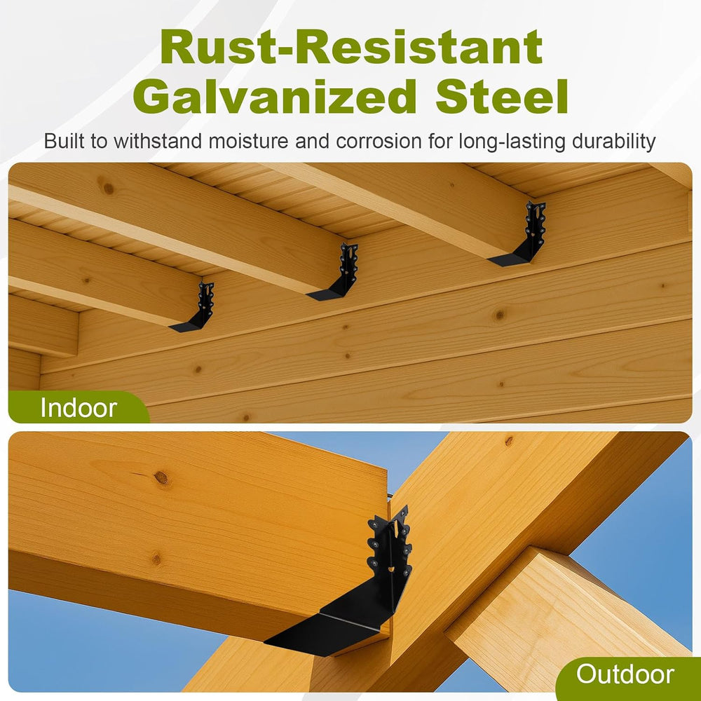 50 Pcs 2x8 Joist Hangers, 20 Gauge Face Mount Rafter Brackets for Wood, Hurri...