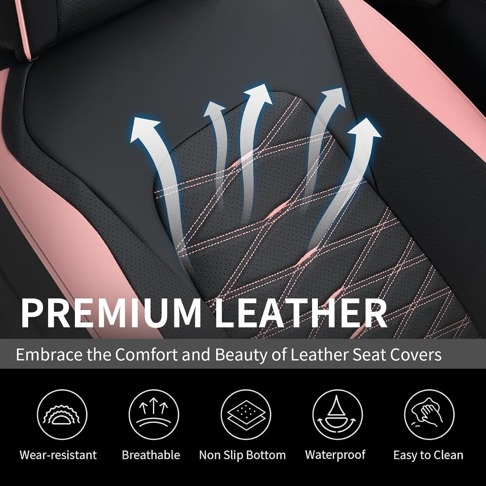 Leather Seat Covers, Car Seat Covers Full Set, Car Seat Protector Waterproof,...