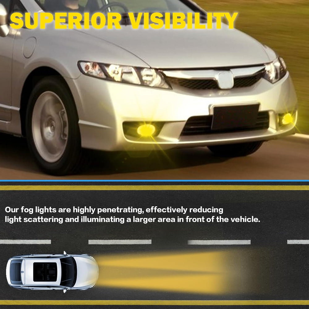 Bona Fog Lights Compatible with 2009 2010 2011 Honda Civic 4 Door Sedan with ...