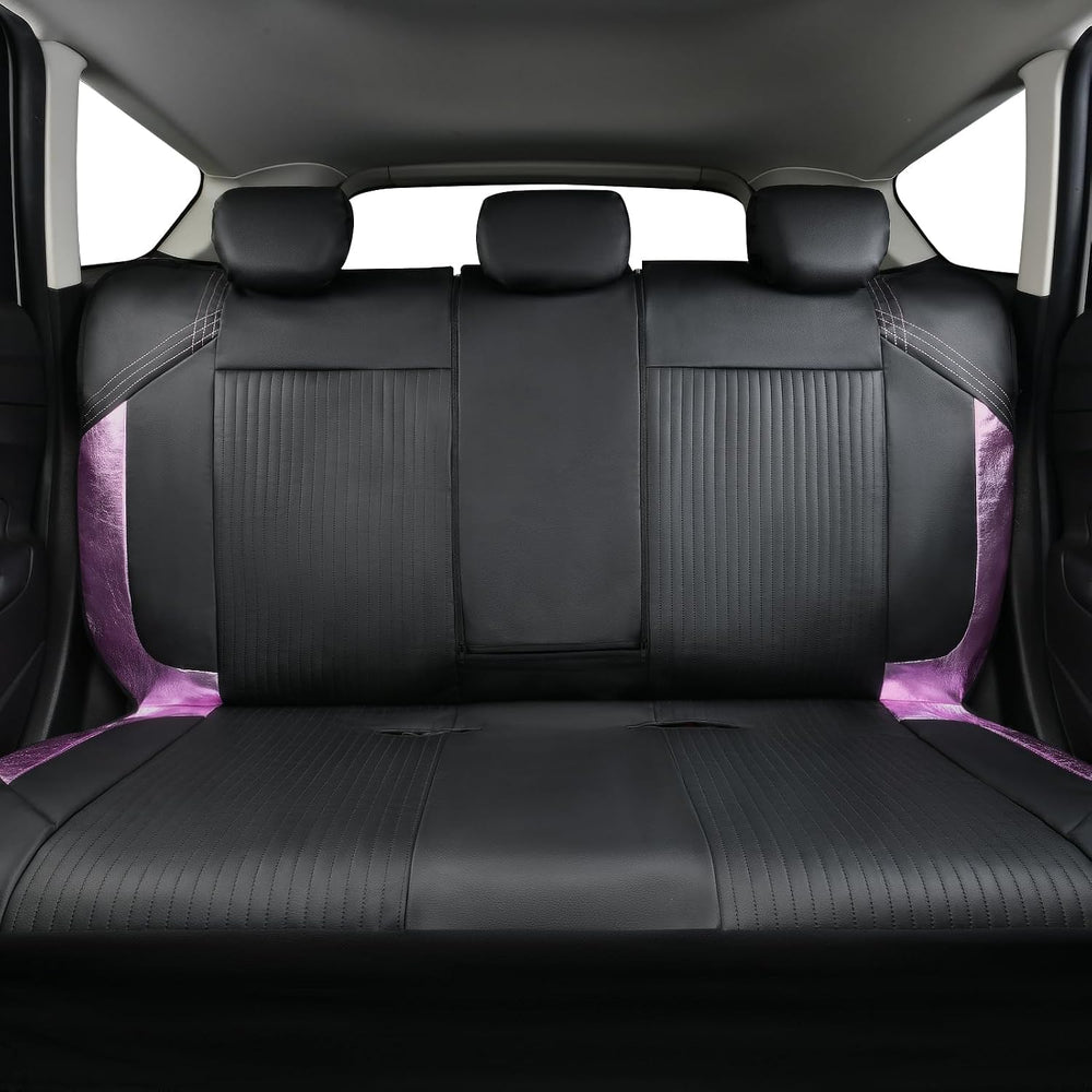 Flying Banner Synthetic Leather car seat Covers Full Set Front and Rear Bench...
