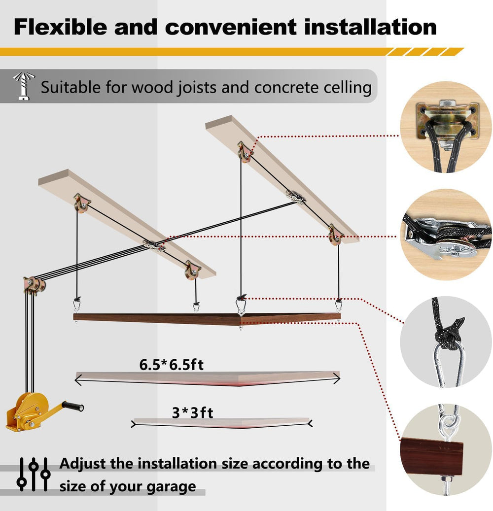 Overhead Garage Storage Lift, Ceiling Mounted Garage Storage Lift