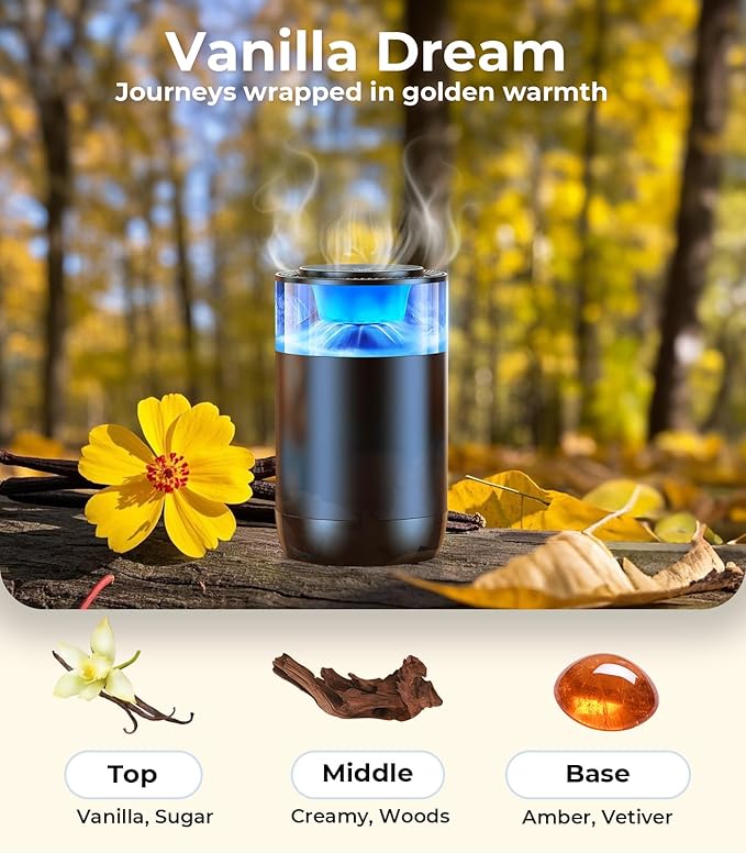 Smart Car Air Fresheners, Ambient Light & Mist Fragrance, Auto On/Off Car...