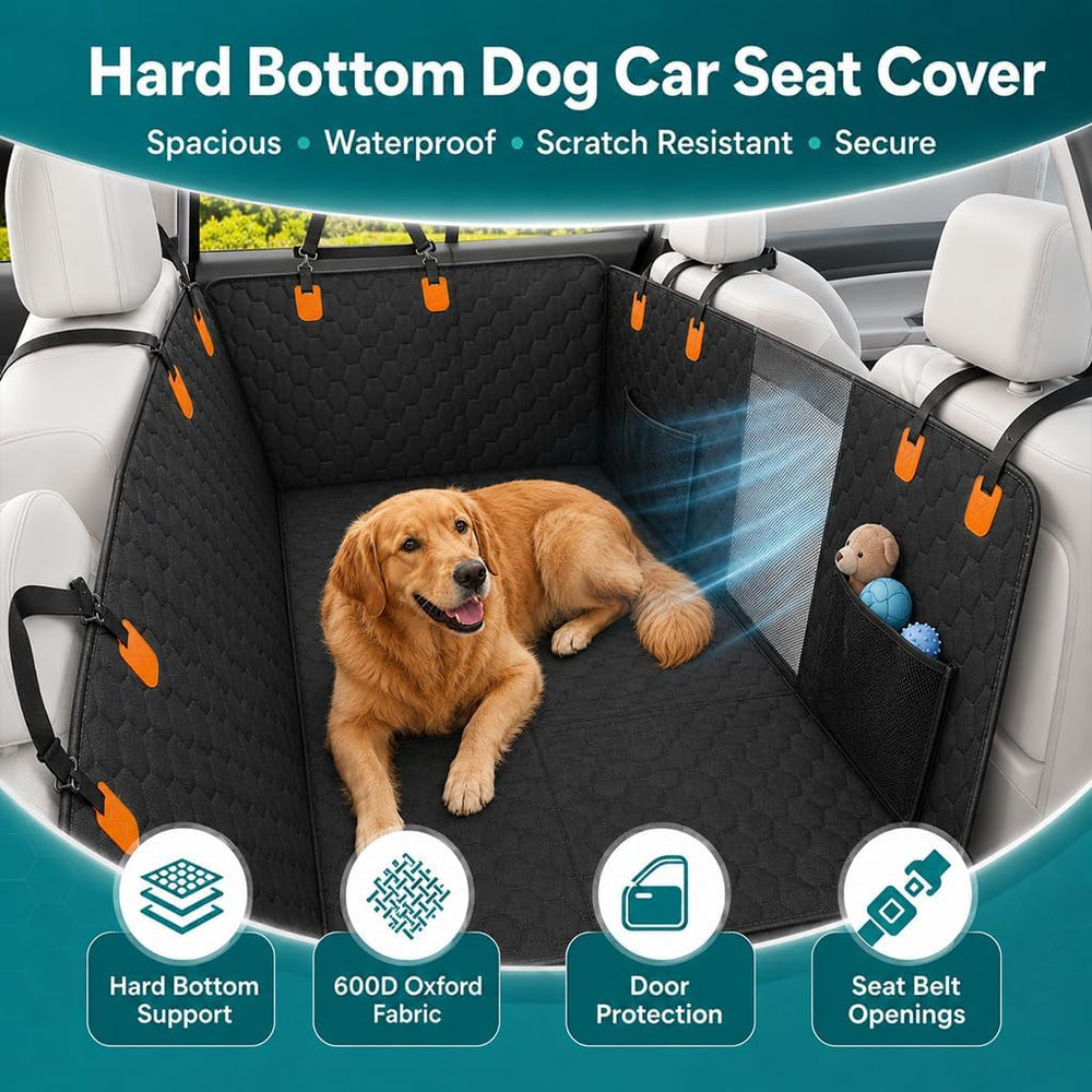 Wiggle&ruff Premium Dog Car Seat Cover for Back Seat - Waterproof Dog Car...