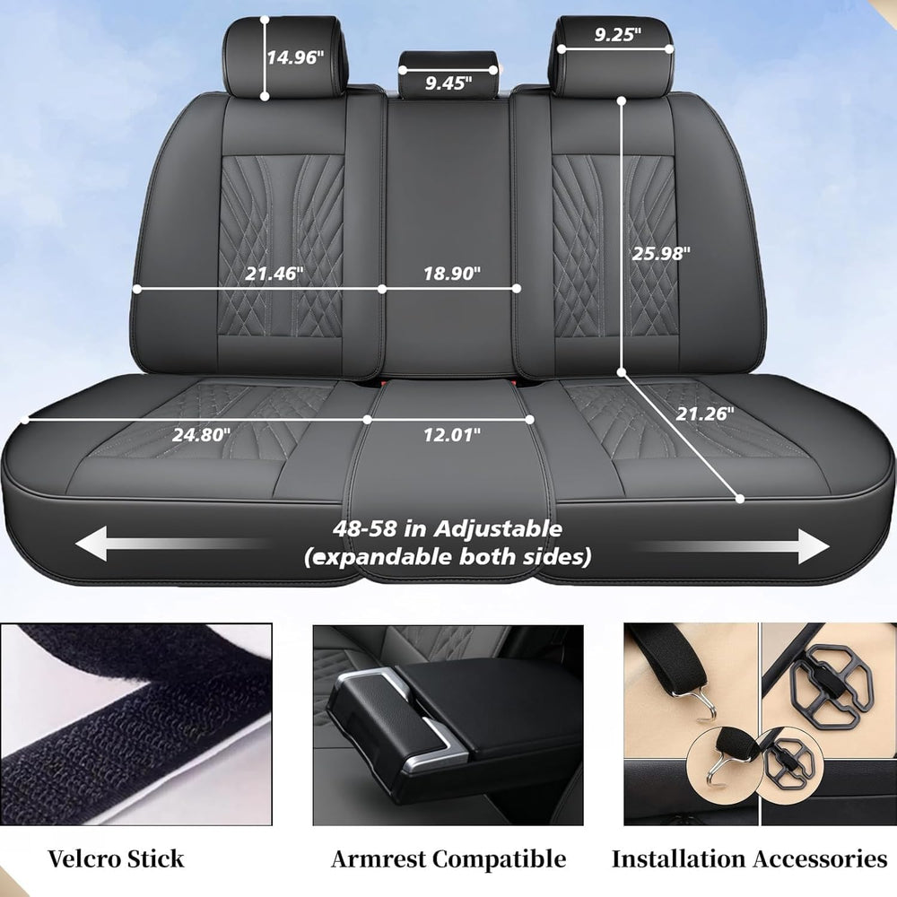 Coverado Car Seat Covers Full Set, 5 Seats Front Seat Cover and Back Seat Cov...