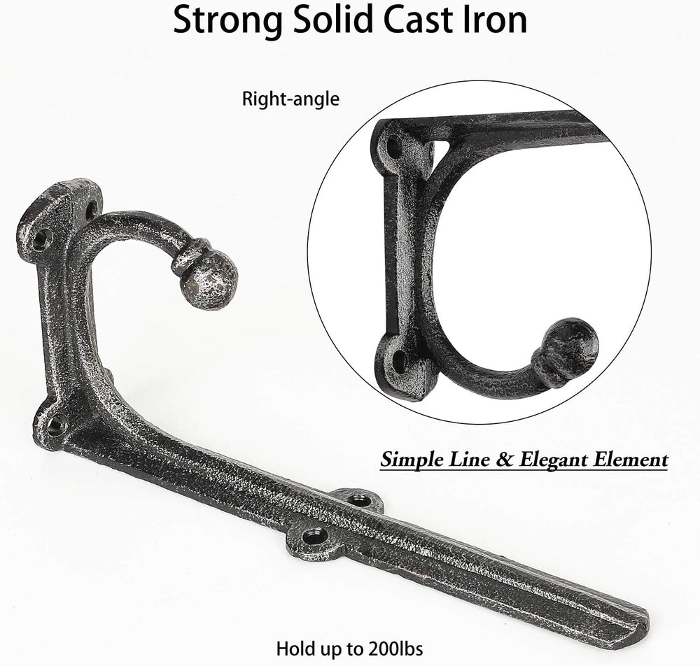 Rustic Floating Shelf Bracket 8 Inch, Cast Iron Shelf Brackets for Wall Shelv...