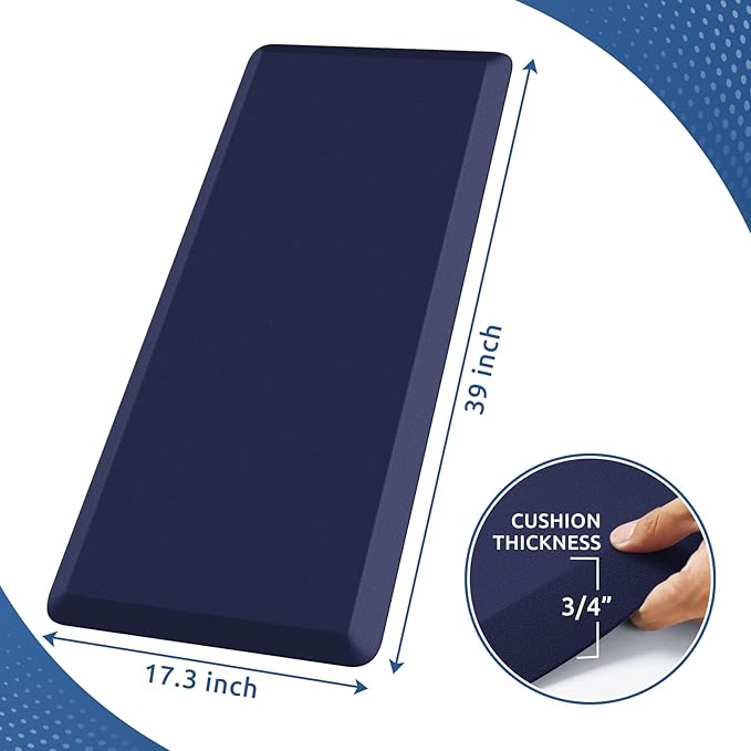 KitchenClouds Kitchen Mat Cushioned Anti Fatigue Kitchen Rug 0.8inch Waterproof