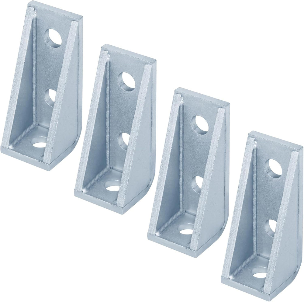 4 Pack 90 Degree Gusseted L Bracket, 1-5/8" Strut Channel Fititing