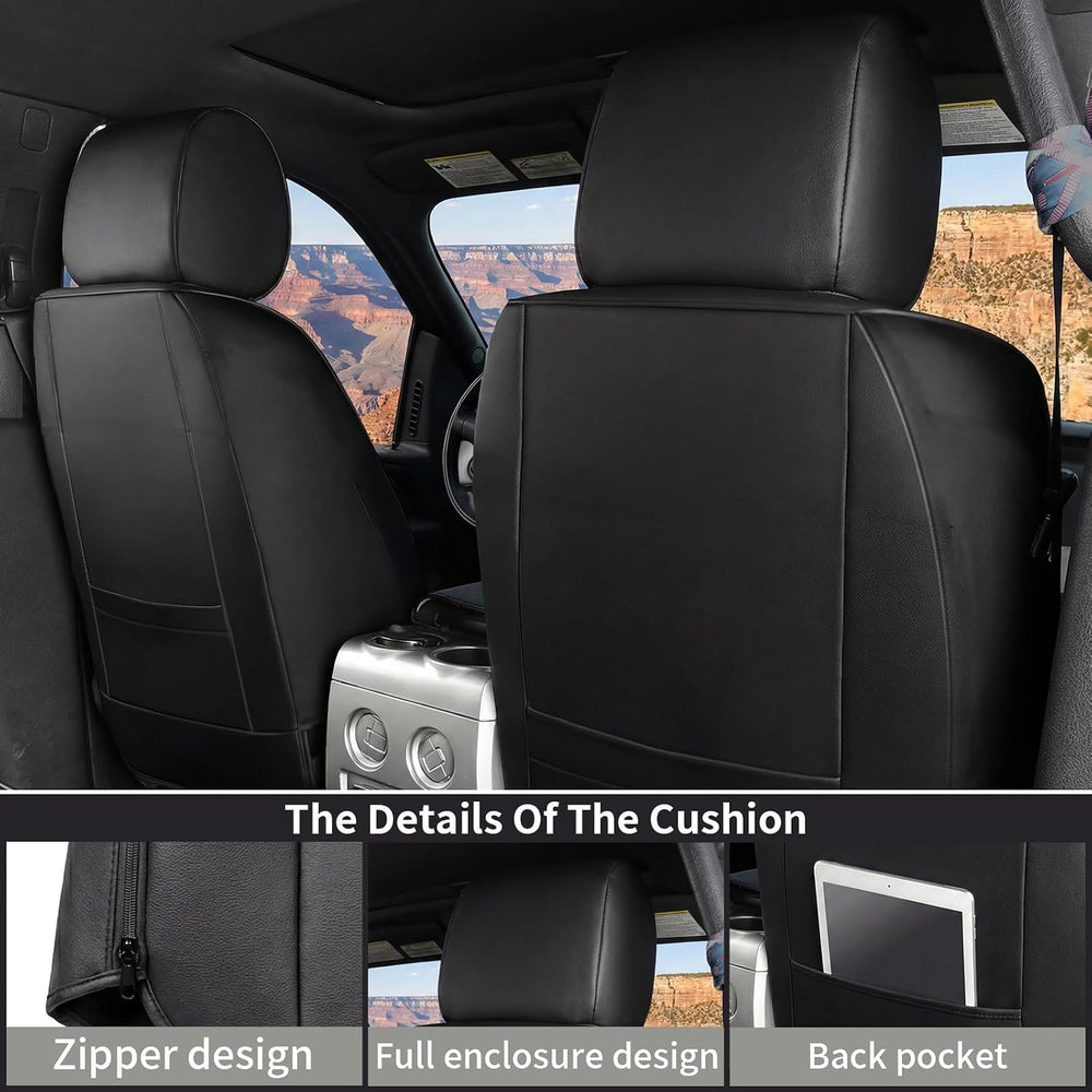 Custom Seat Covers for Silverado, Waterproof Nappa Leather Full Set Seatcover...