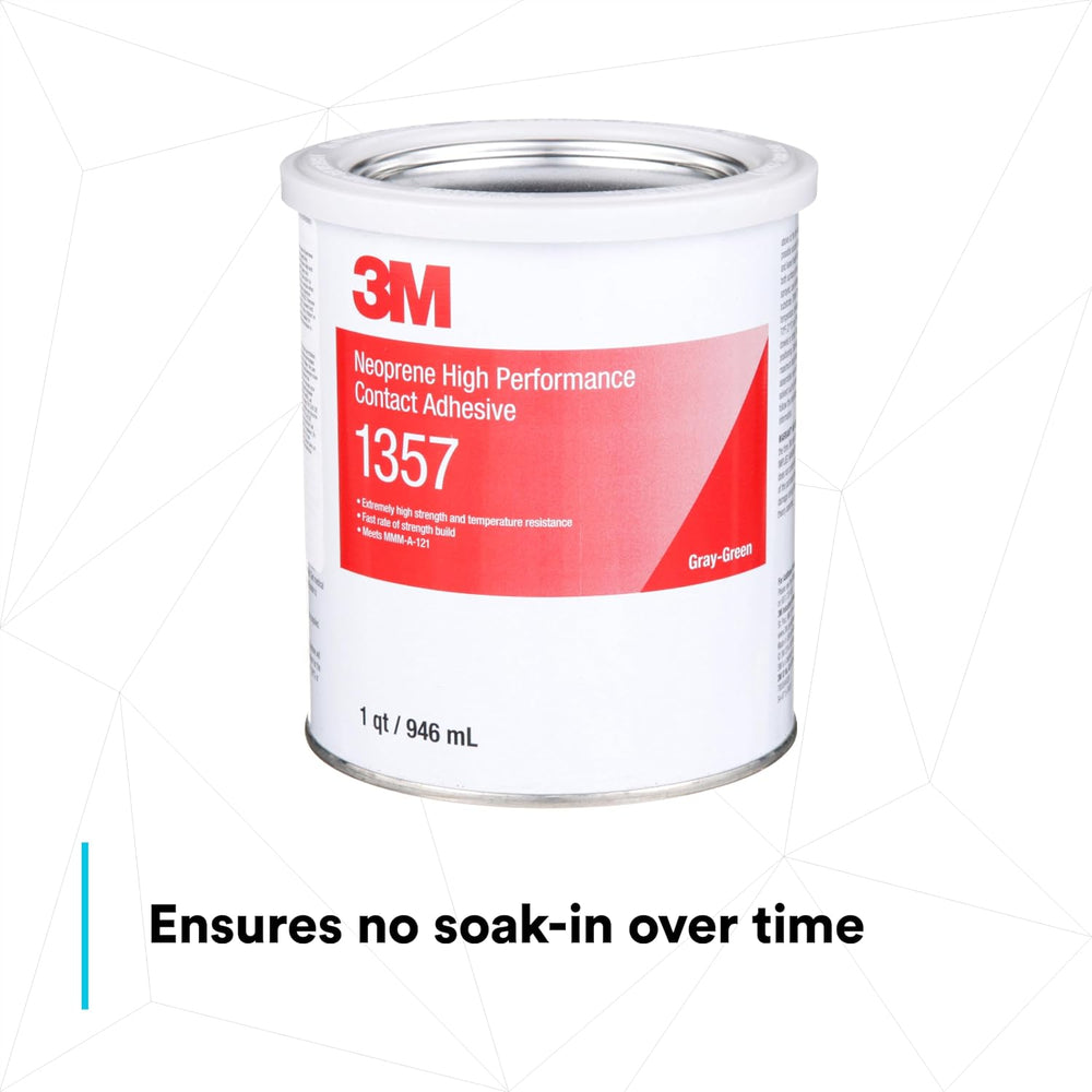 3M Neoprene High Performance Contact Adhesive 1357, Gray-Green, 1 Gallon