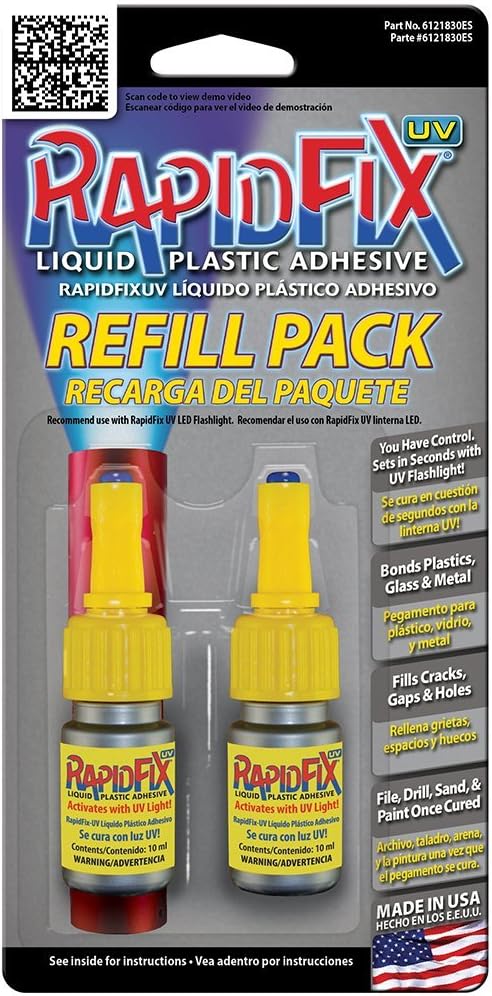 RapidFix UV Liquid Plastic Adhesive Refill 10 mL - Twin Pack, 6121830ES