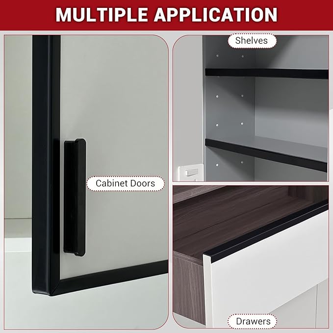 Rubber Edge Trim, 3/4" Self Adhesive Flexible U Channel Edge Protecter