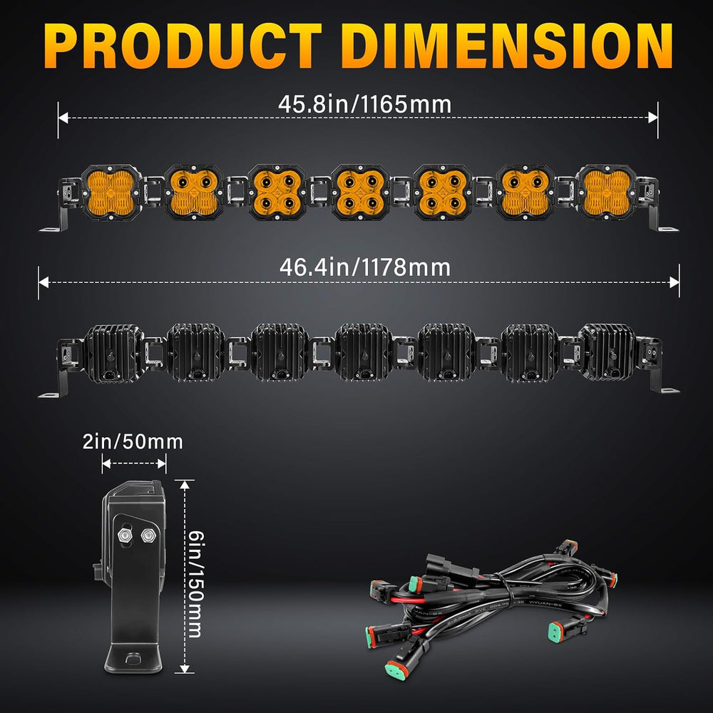 Willpower 46 inch 210W Amber Straight Curved Adjustable & Linkable LED Li...