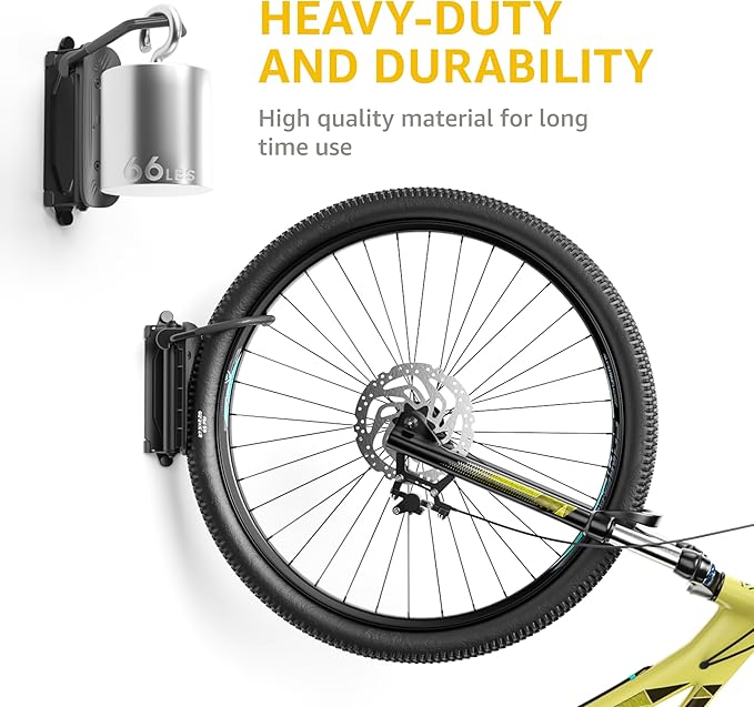 monTEK Swivel Bike Wall Mount – 2 Pack Garage Bike Hanger & Space-Saving