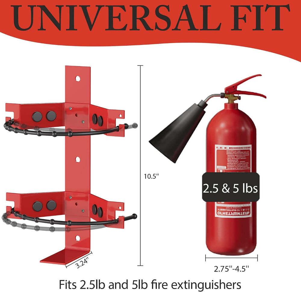 Universal Fire Extinguisher Mount Bracket, 2.5&5lb Extinguishers, 4 Pack
