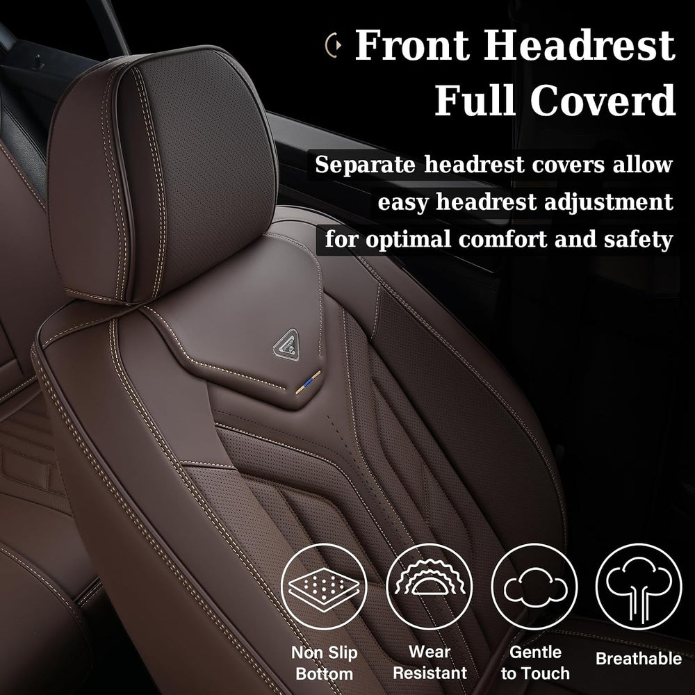 Coverado Car Seat Covers Full Set, Car Seat Protectors Leather Seat Covers fo...