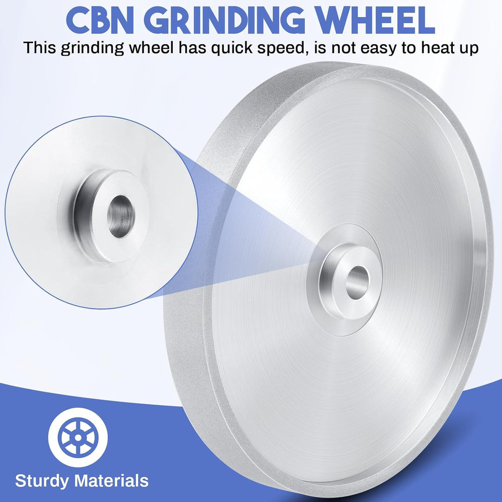 Tandefio CBN Grinding Wheel 8", 1" Wide, 5/8" Arbor, 320 Grit,...