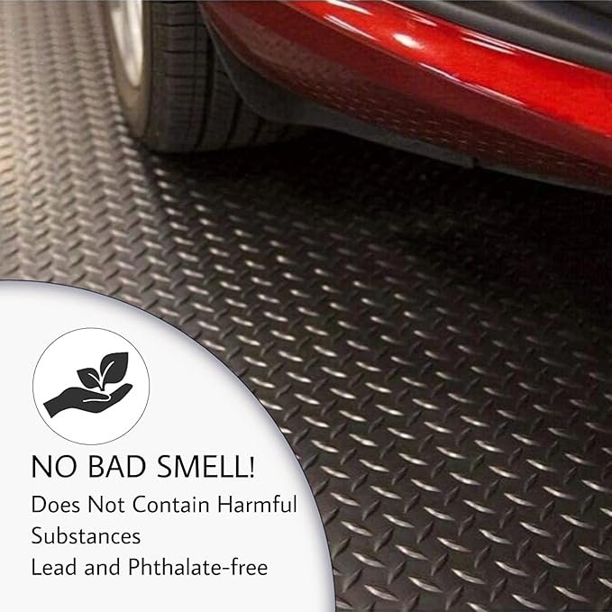 SEAL 5 x 10 Ft Premium Garage Floor Mat, Solid 2.8mm Thickened Black Commercial