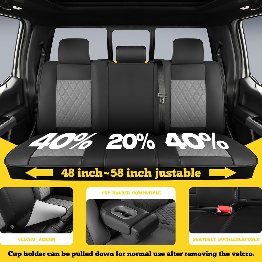 LINGVIDO Car Seat Covers Full Set (5 Seats) - Premium Perforated Nappa Leathe...