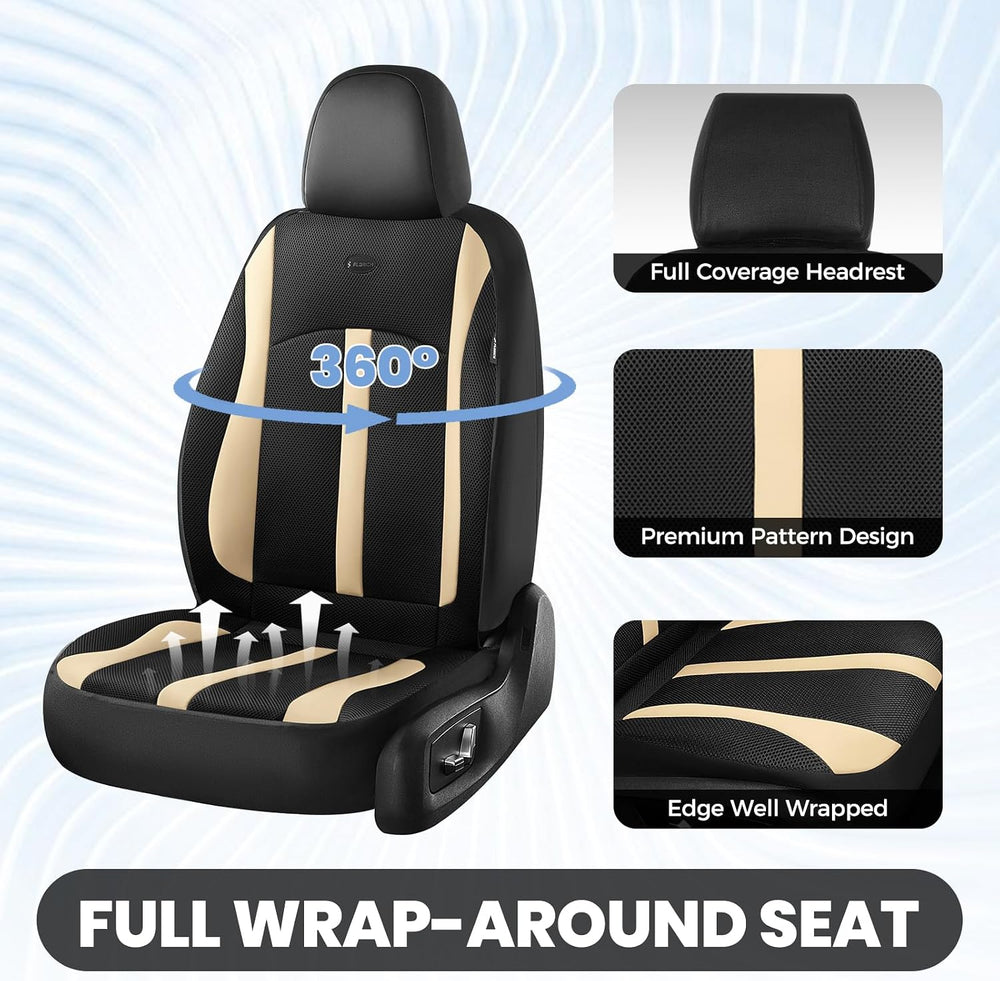 FLORICH Front Car Seat Covers, Breathable Mesh Automotive Seat Cover, Univers...