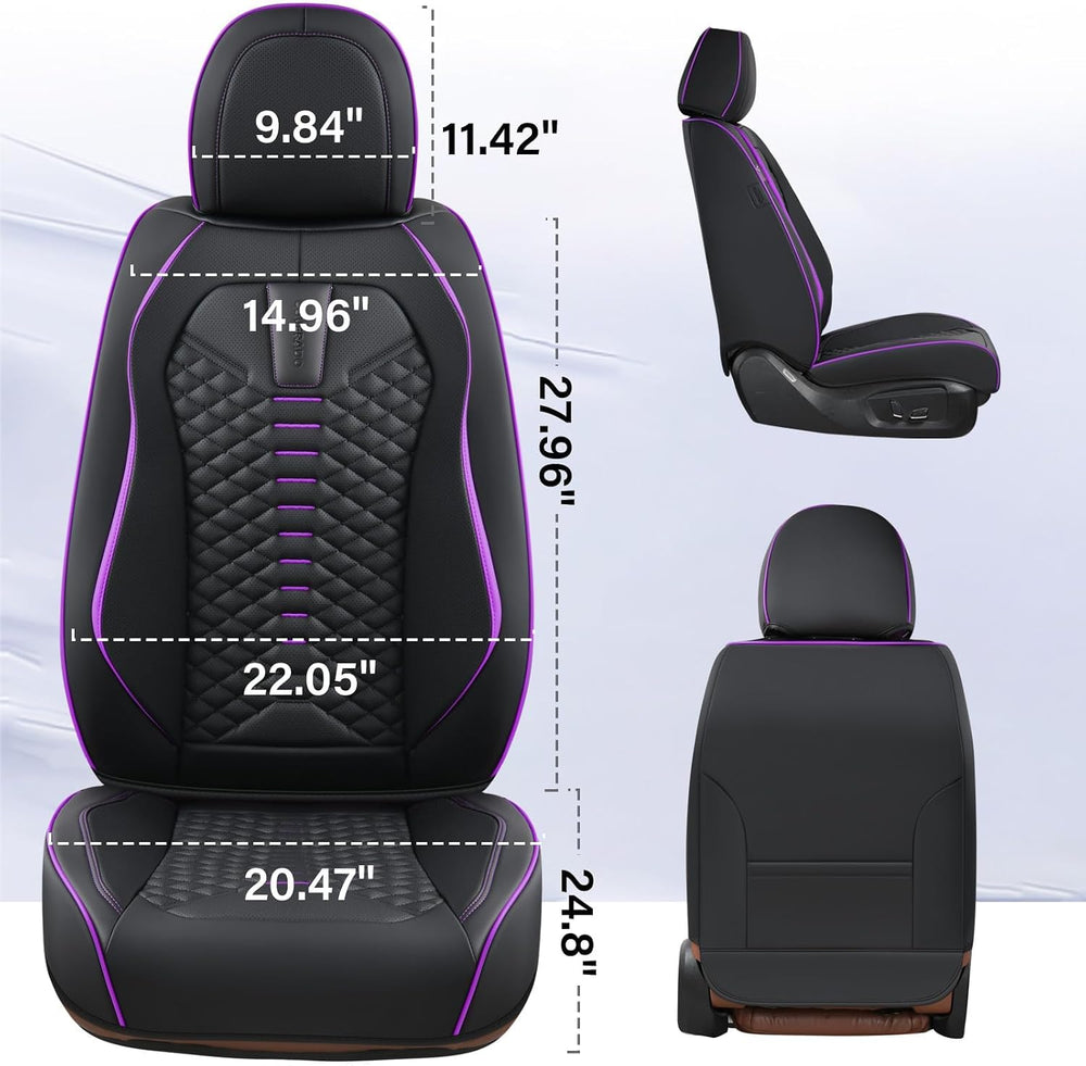 Coverado Leather Seat Covers, Car Seat Covers Full Set, Nappa Leather Seat Co...