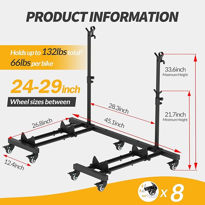 Vertical Bike Stands,Standing Bike Rack (2 Pack)