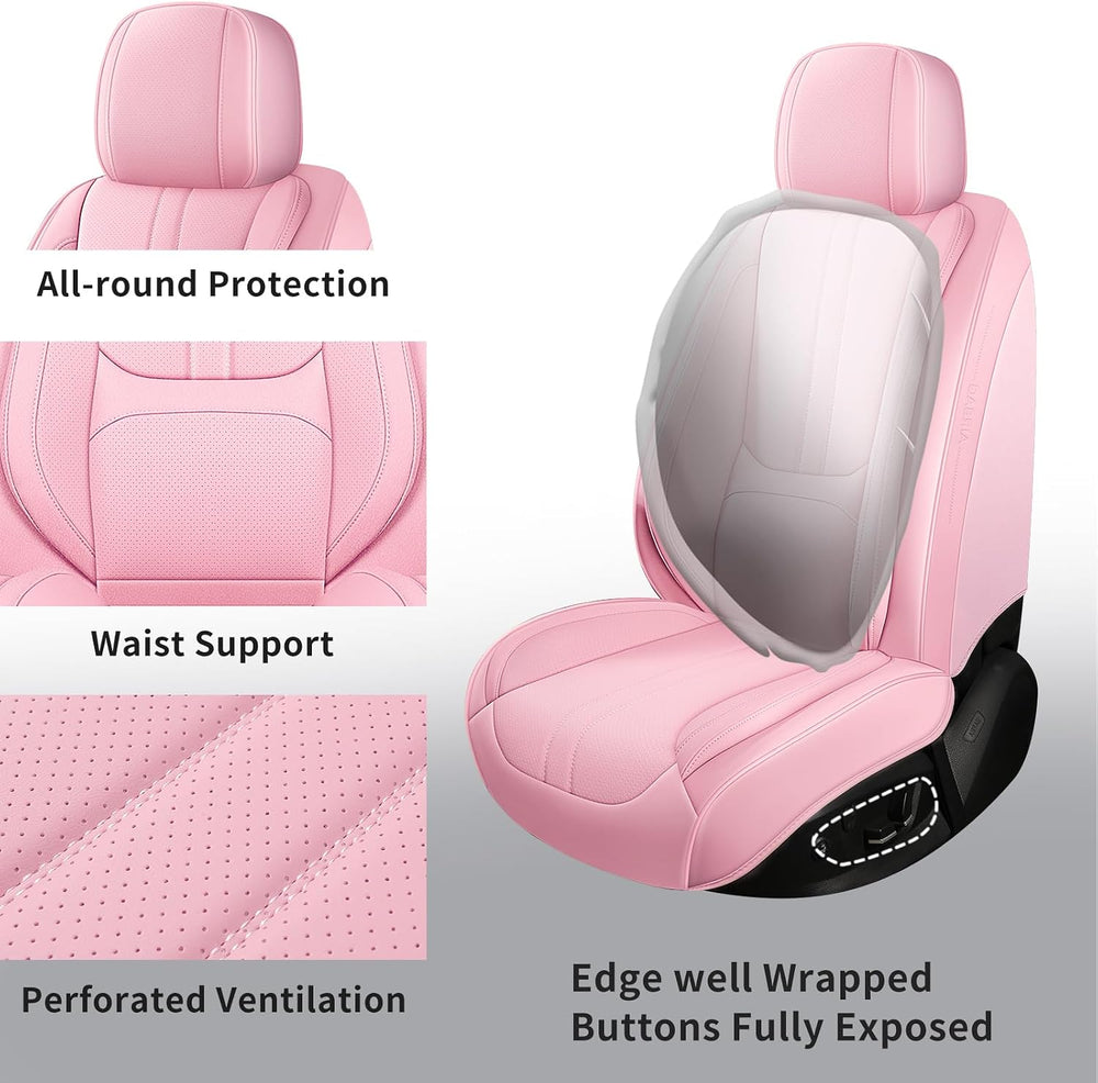 Car Seat Covers Full Set Fit for Honda CRV 2017-2026, Pink