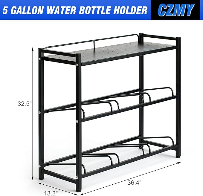 5 Gallon Water Bottle Holder 6-Tray 3/5 Gallon Water Jug Rack
