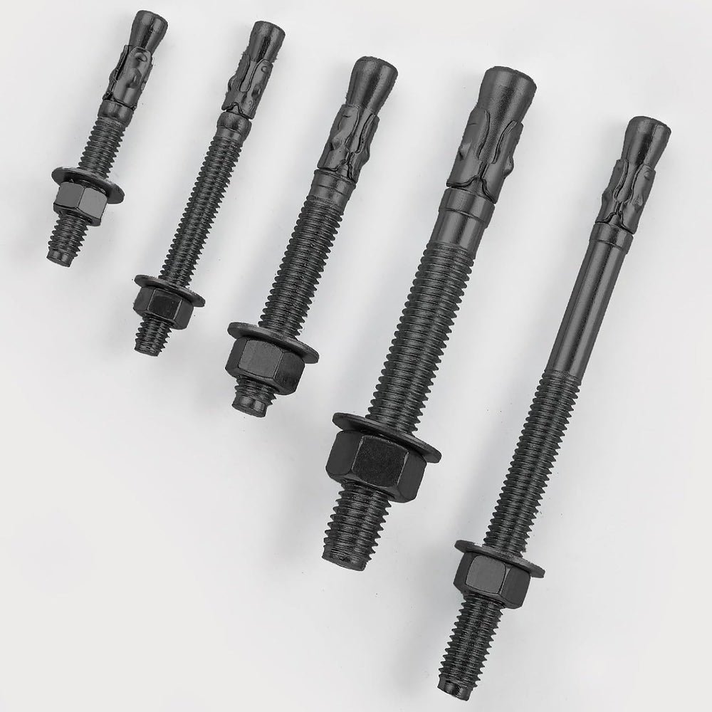 Wensilon 100Pcs 5/16x3 Inch Standard Fasteners for Heavy-Duty Black Wedge Anc...