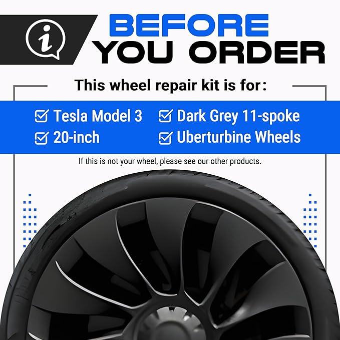 Premium Tesla Wheel Curb Rash Repair Kit