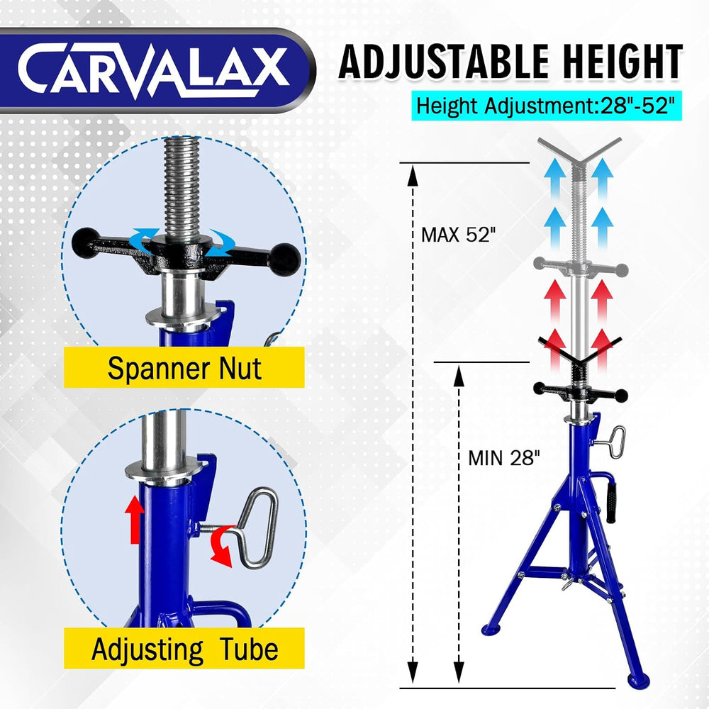 CARVALAX V-Head Pipe Jack Stands, Adjustable Pipe Stand for Welding | 28"...