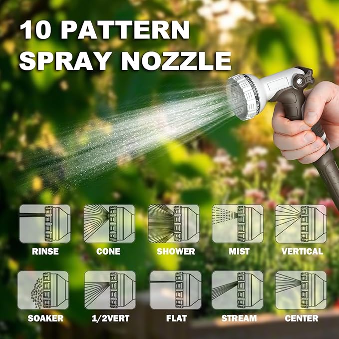 Retractable Garden Hose Reel, 5/8 in 65+6 ft, Heavy Duty Wall Mounted Water