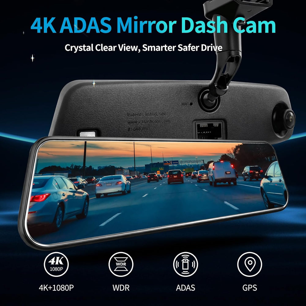KCV 4K Rear Mirror Dash Cam for Ford F150 F250 F350 (2009-2025 with 16pin Aut...