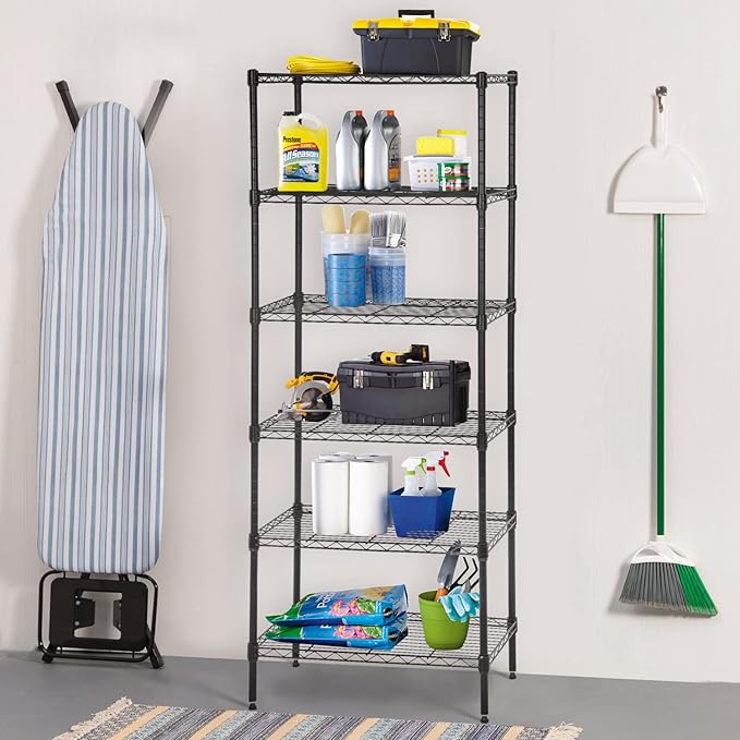 BestOffice Adjustable Wire Shelving Storage Shelves Heavy Duty Shelving Unit