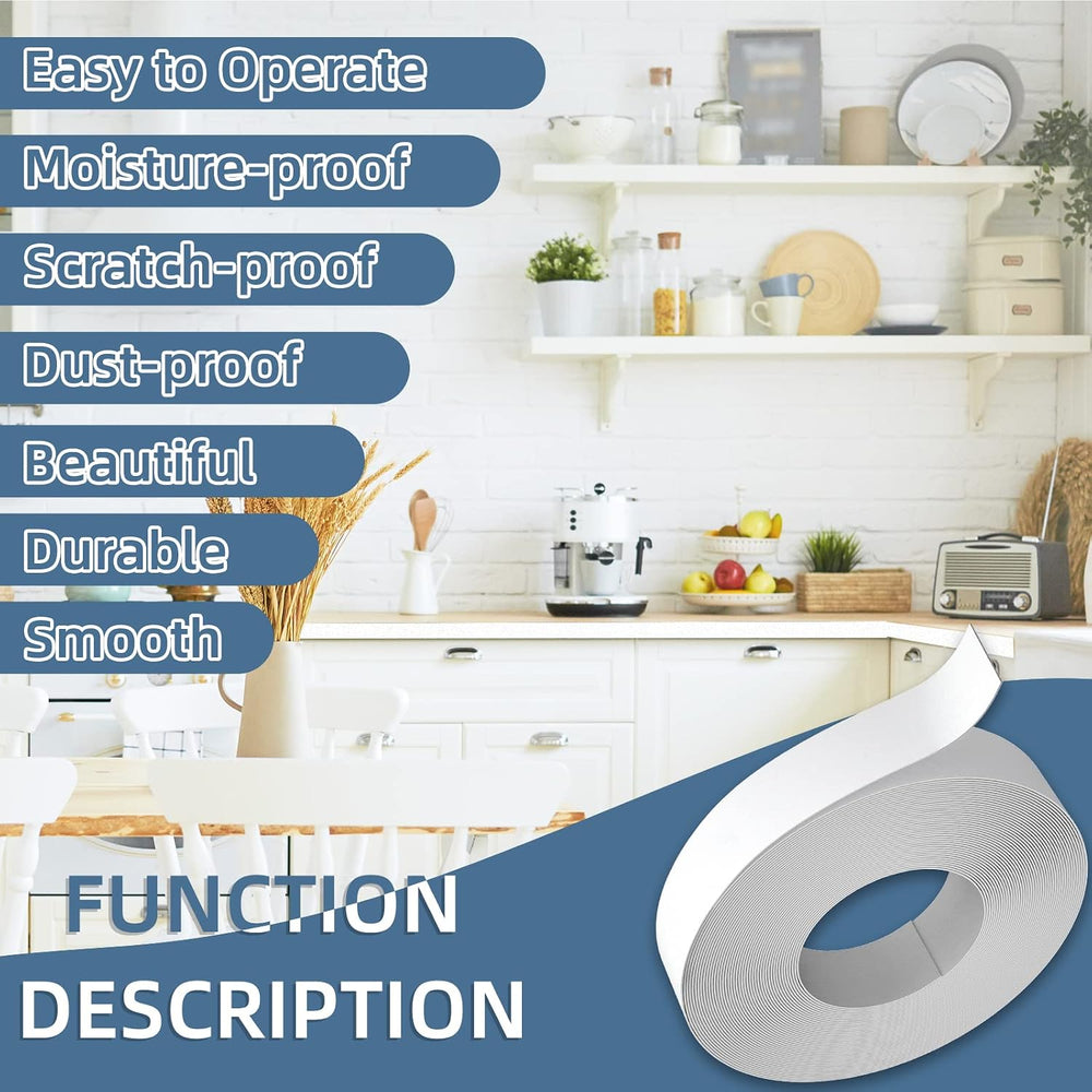 White Melamine Edge Banding, 2 inch x 50ft roll of Veneer Edge Banding Pre-gl...